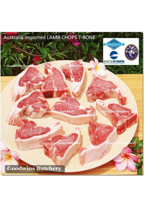 Lamb CHOP T-BONE / ALL LOIN (cut from lamb SHORTLOIN) Australia WAMMCO frozen 1 & 3/4" (price/pack 700g)